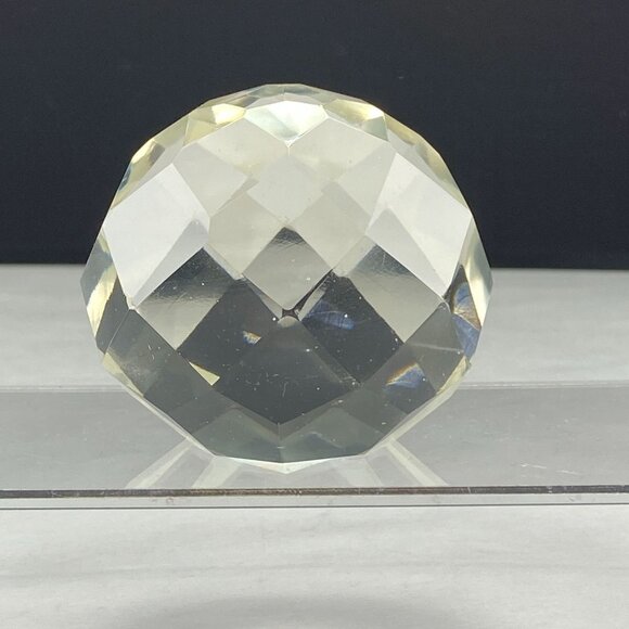 Vintage Art Glass Faceted Clear Glass Paperweight - Picture 4 of 9
